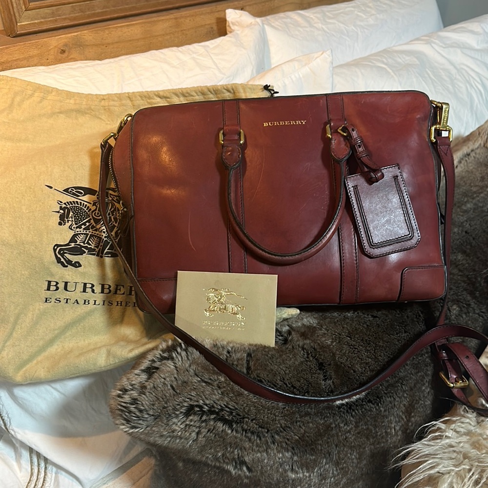Burberry cross body briefcase with dust bag and proof of purchase
